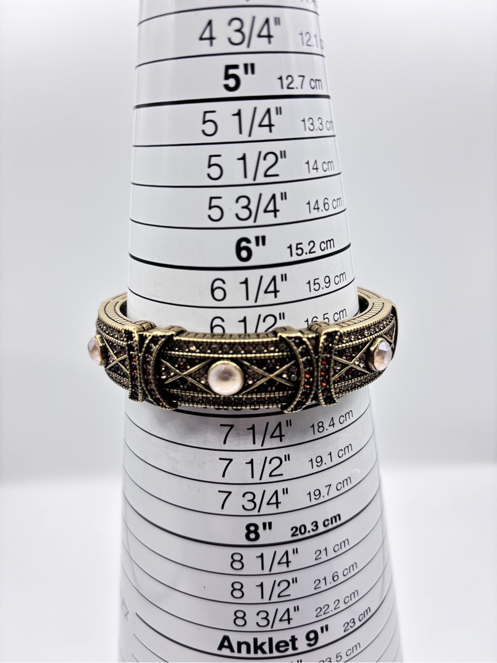 Heidi Daus Conscious Coupling Cuff Single Hinge Bangle in Champagne - Picture 11 of 11
